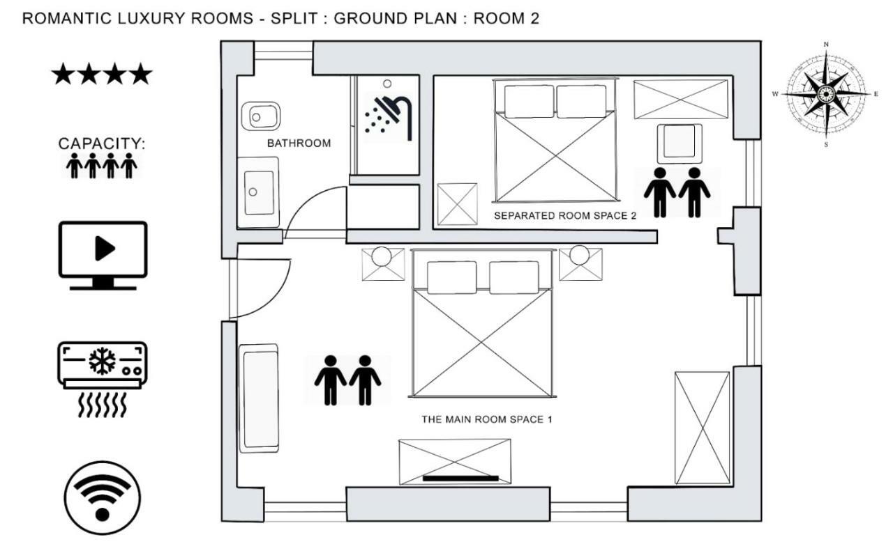 Romantic Luxury Rooms Split Buitenkant foto